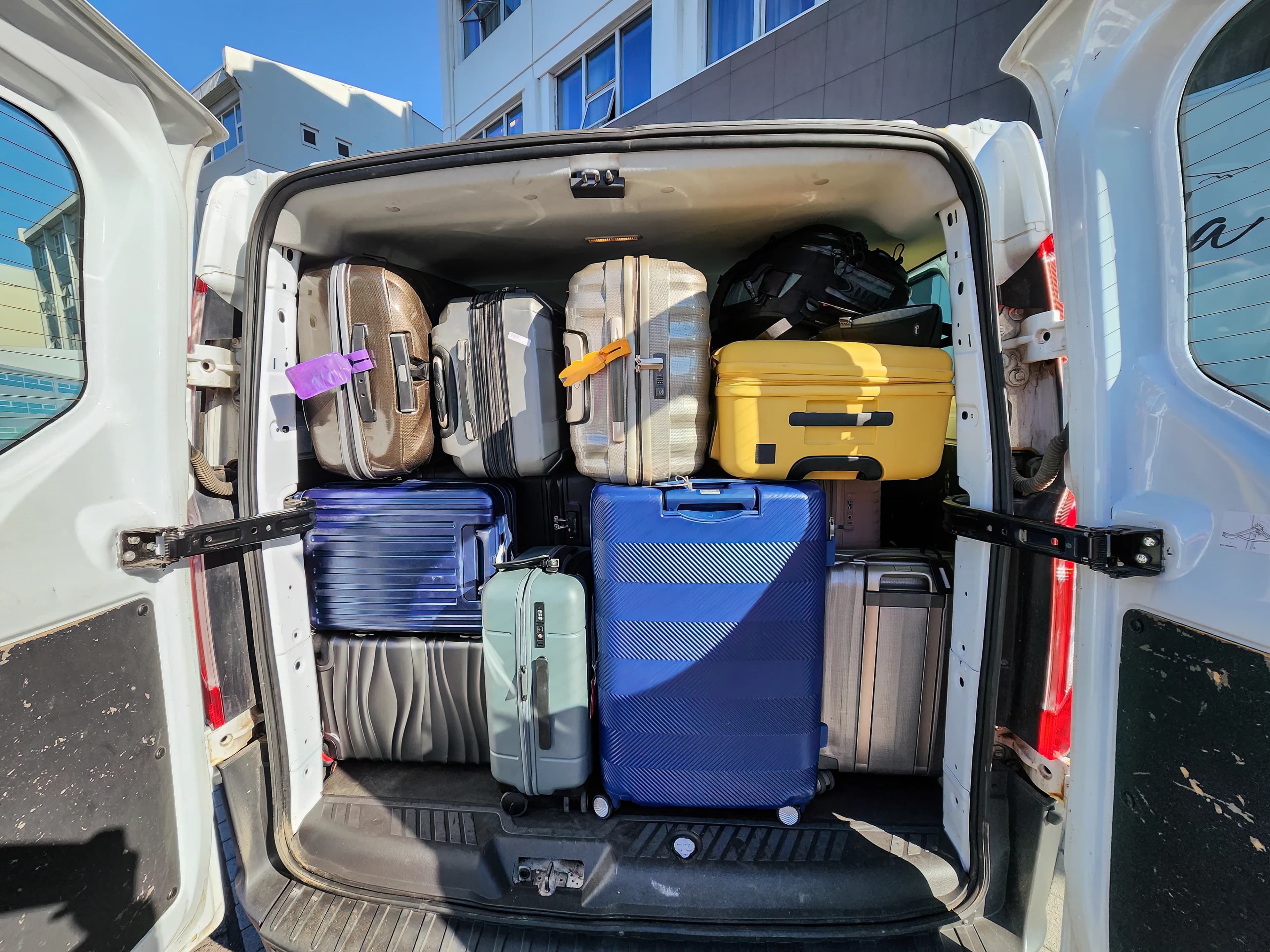 Luggage in van